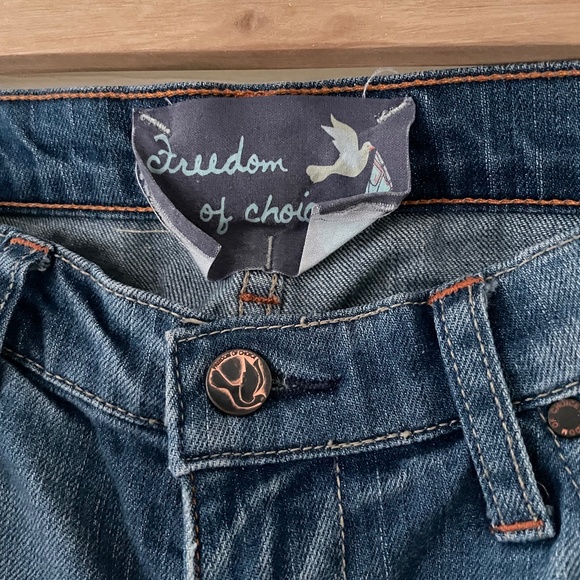 Anthropologie Free People Freedom of Choice Bootcut Low Rise Blue Jeans - Picture 2 of 10